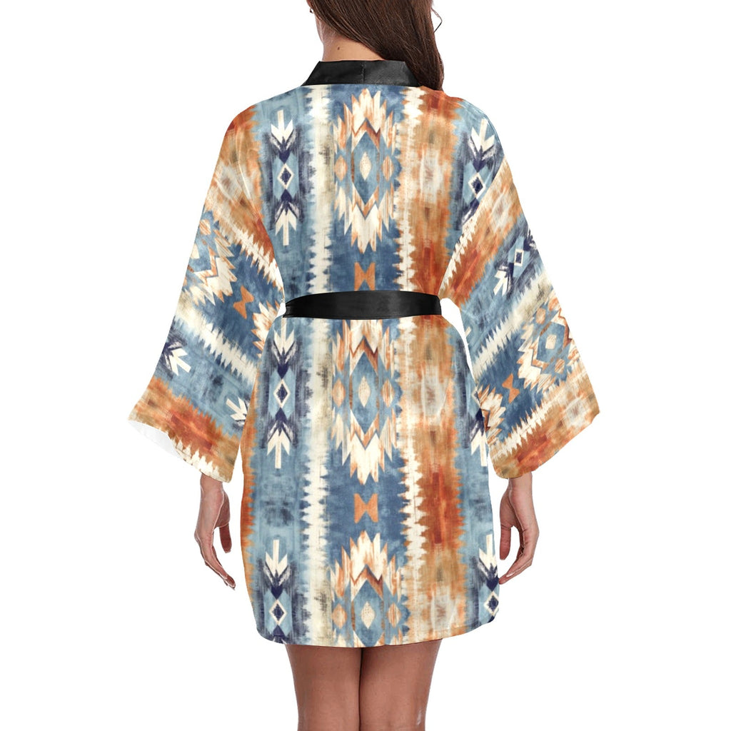 Baha Ranch Blue Aztec Women's Lounge Kimono Robe by Baha Ranch Western Wear - product image 2