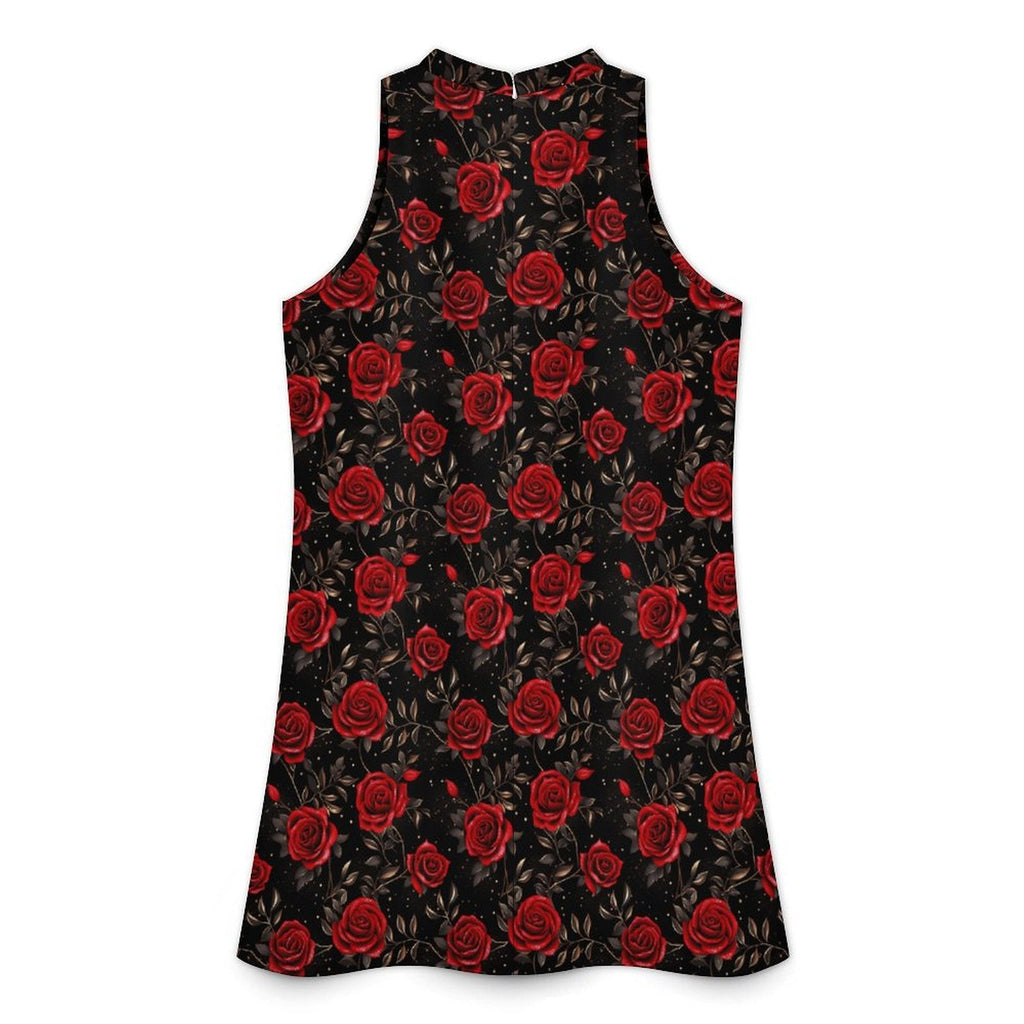Baha Ranch Coloers de Mexico Romantic Red Roses Sleeveless Mini Dress by Baha Ranch Western Wear - product image 2