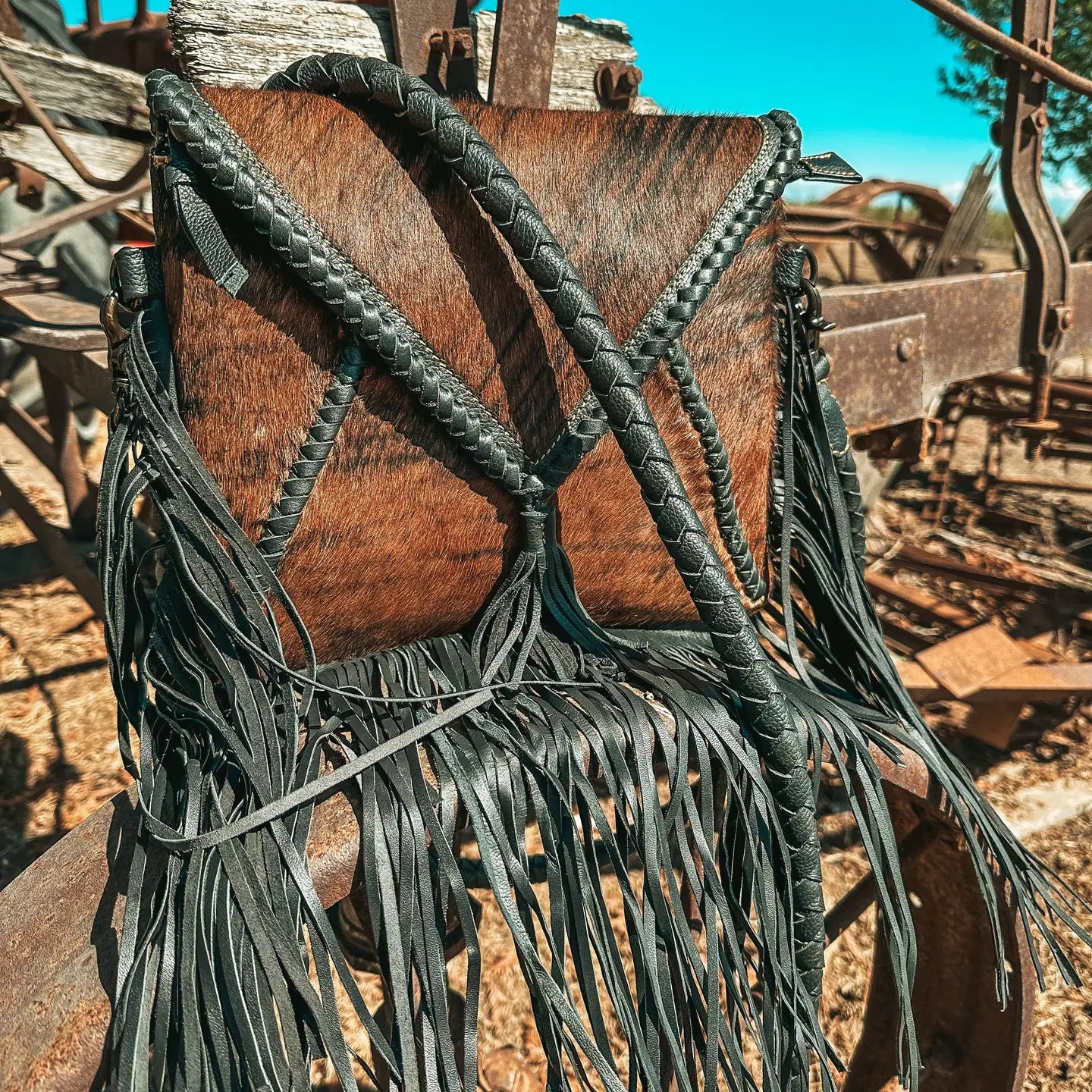 The Xia - Brindle Cowhide Fringe | Purse