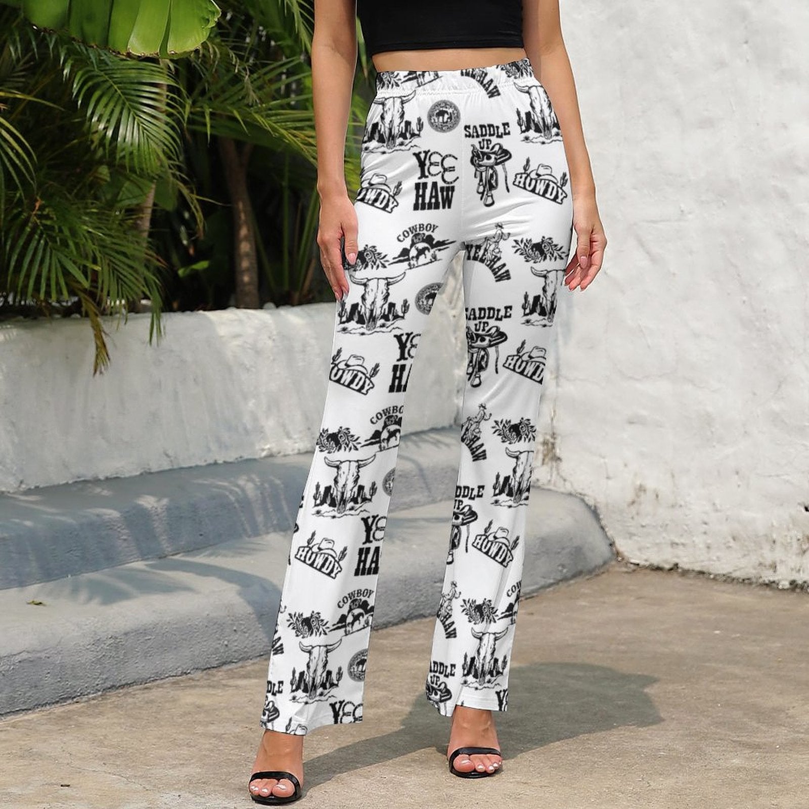 Baha Ranch Cowboy Print Western Flare Pants by Baha Ranch Western Wear - product image 4
