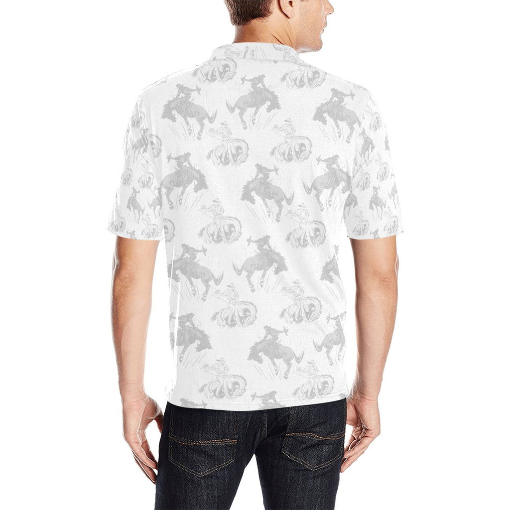 Baha Ranch Shadow Bronc Men's Western Polo Shirt by Baha Ranch Western Wear - product image 4