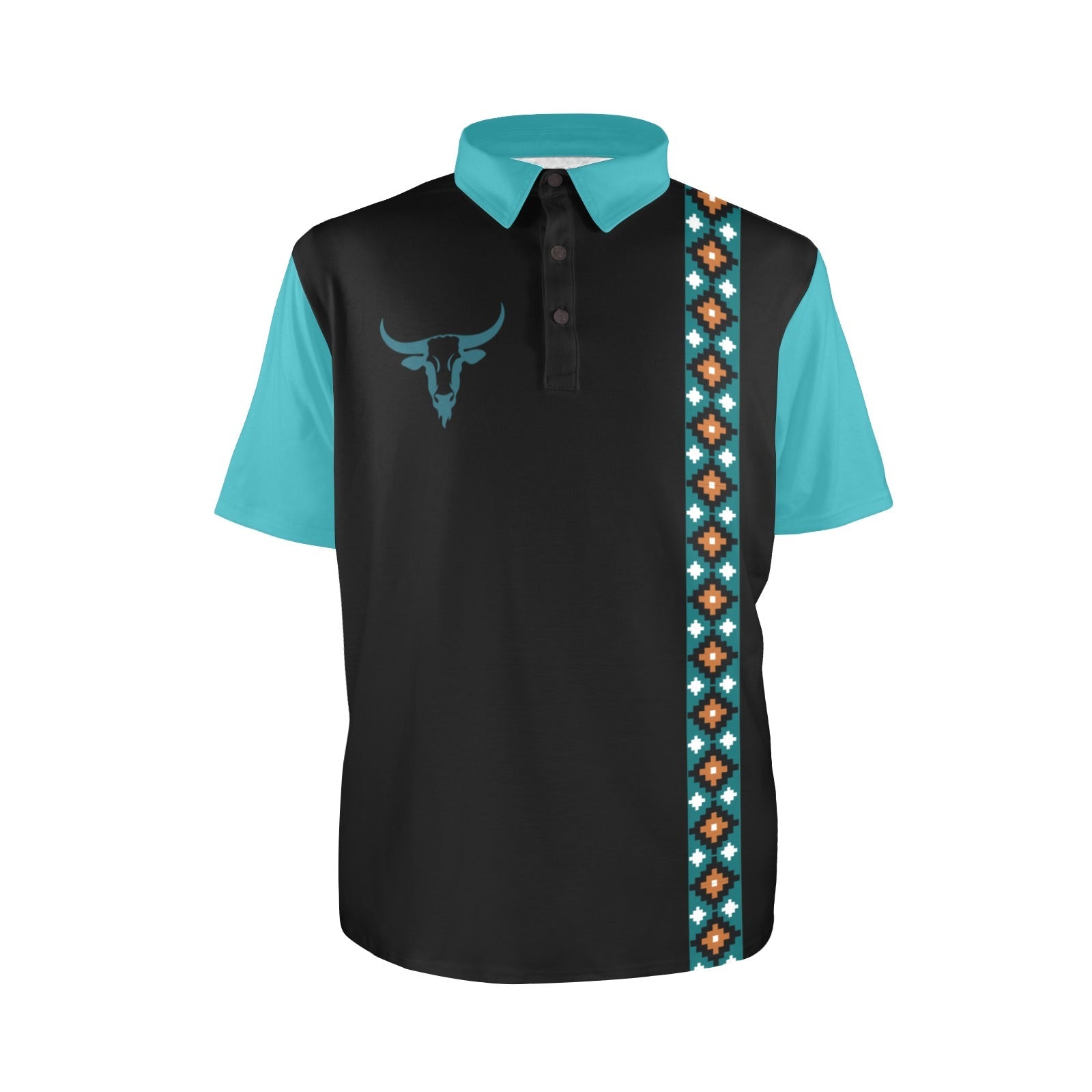 Baha Ranch Longhorn Aztec Cowboy Polo Shirt by Baha Ranch Western Wear - product image 4