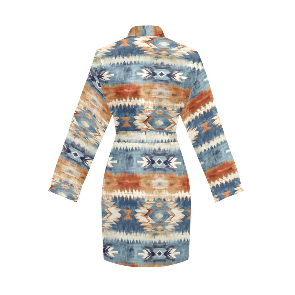 Baha Ranch Aztec Women's Long Sleeve Belted Satin Feel Dressing Lounge Robe by Baha Ranch Western Wear - product image 4