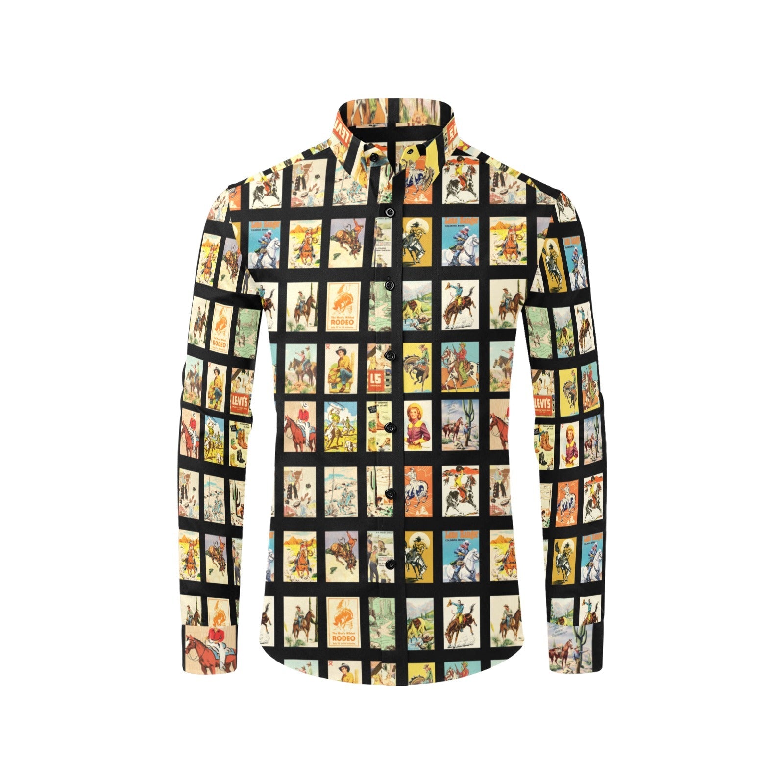 Baha Ranch Vintage Cowboy Collage Unisex Western Arena Shirt by Baha Ranch Western Wear