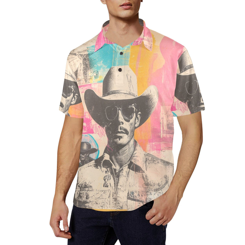 Baha Ranch Retro Pop Western Cool Cowboy Polo Shirt by Baha Ranch Western Wear