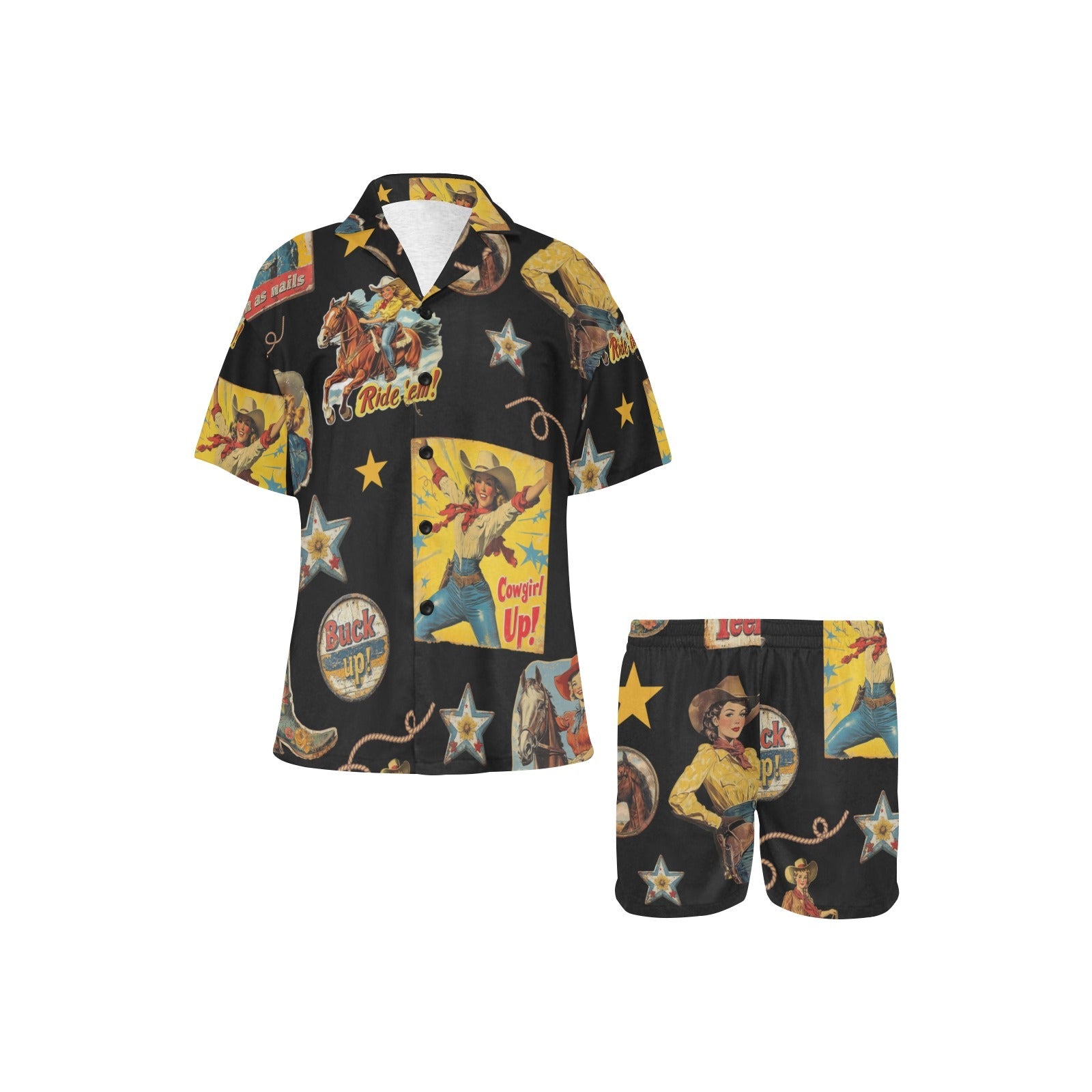 Baha Ranch Vintage Cowgirl Collage Western Pajama Set by Baha Ranch Western Wear - product image 2