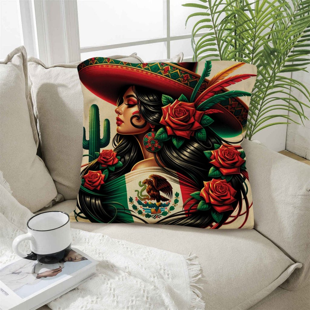 Baha Ranch Colores De Mexico La Mexicana Pillow Case Made in America by Baha Ranch Western Wear