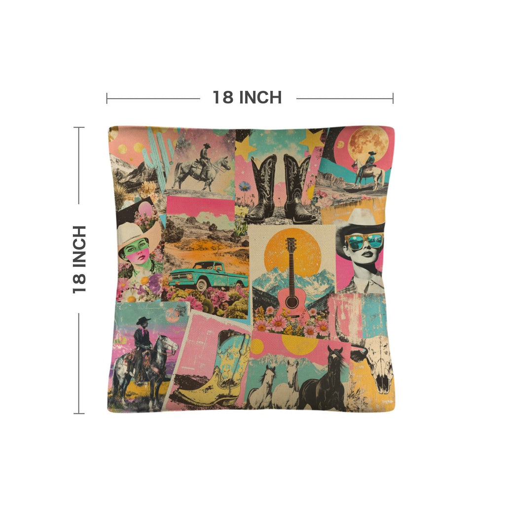 Baha Ranch Retro Pop Western Collage Pillow Case Made in America by Baha Ranch Western Wear - product image 3