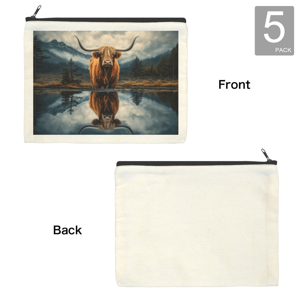 Baha Ranch Reflection Highland Cow Cosmetic Bag Made in America by Baha Ranch Western Wear - product image 4