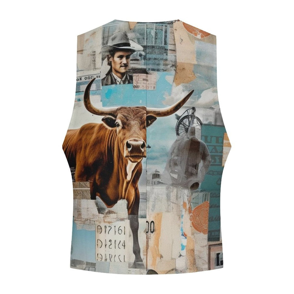 Baha Ranch Vintage Western Collage Men's Vest by Baha Ranch Western Wear - product image 3
