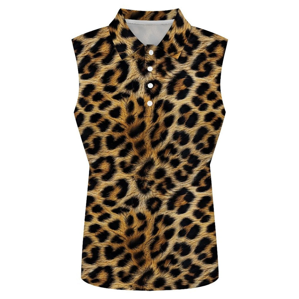 Baha Ranch Leopard Print Sleeveless Polo Top by Baha Ranch Western Wear - product image 3
