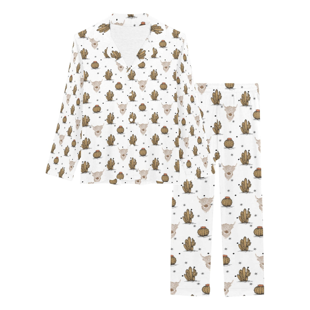 Baha Ranch Cactus and Highland Cow Women's Western Pajama Set by Baha Ranch Western Wear - product image 3