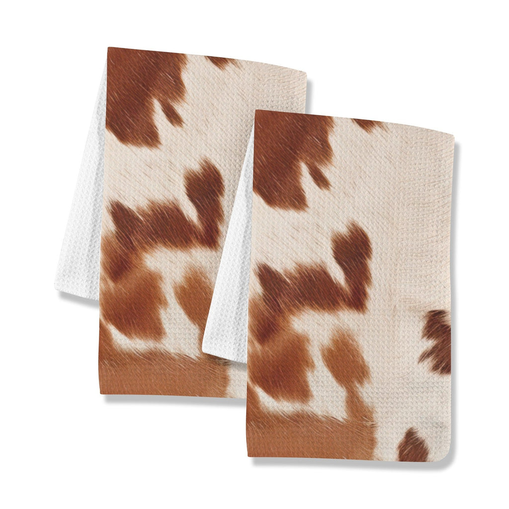 Baha Ranch Cow Print Set of 2 Dish Towels made in America Kitchen Towels by Baha Ranch Western Wear