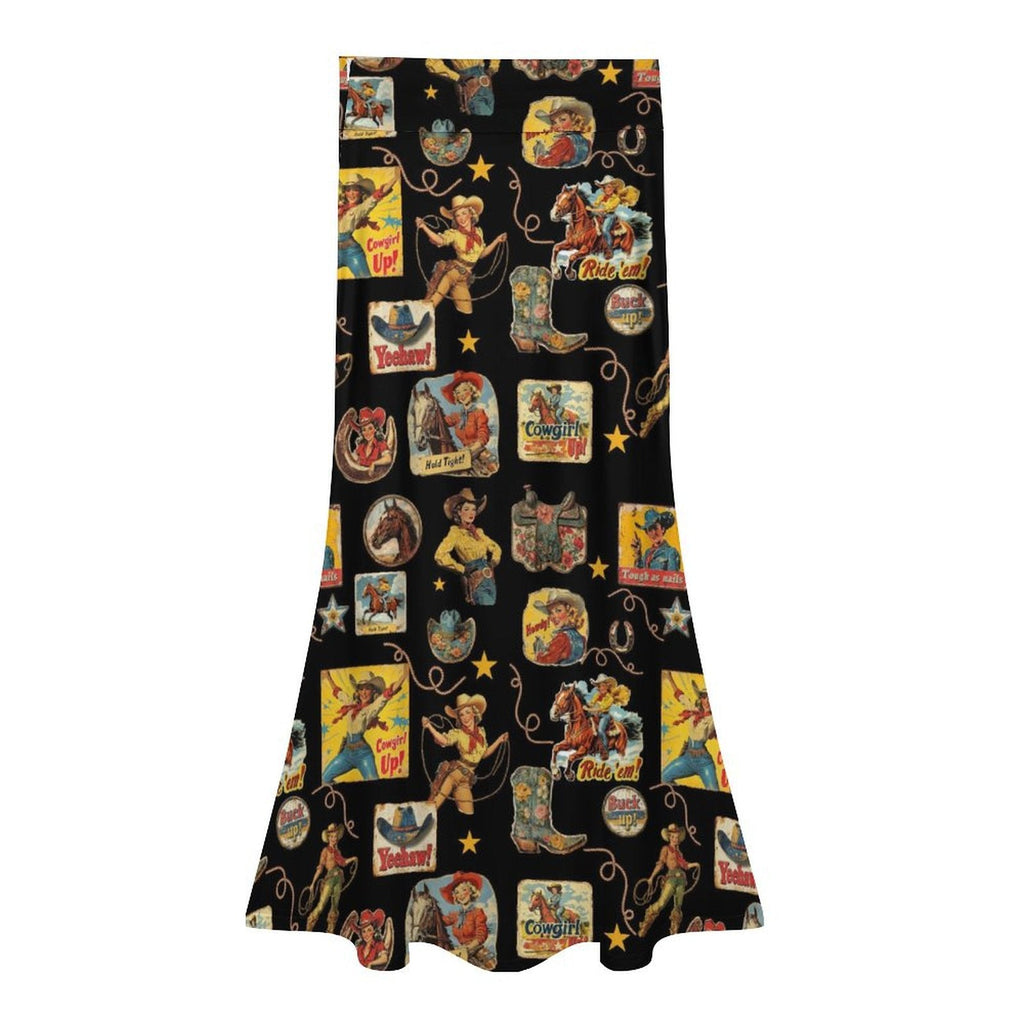 Baha Ranch Vintage Cowgirl Collage Western Maxi Skirt by Baha Ranch Western Wear - product image 2