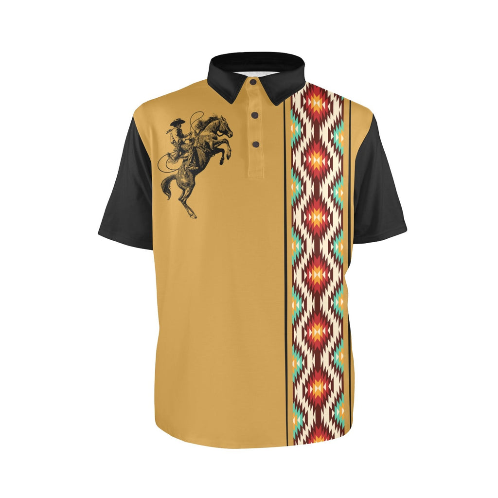 Baha Ranch Wild Cowboy Aztec Western Polo Shirt by Baha Ranch Western Wear - product image 5