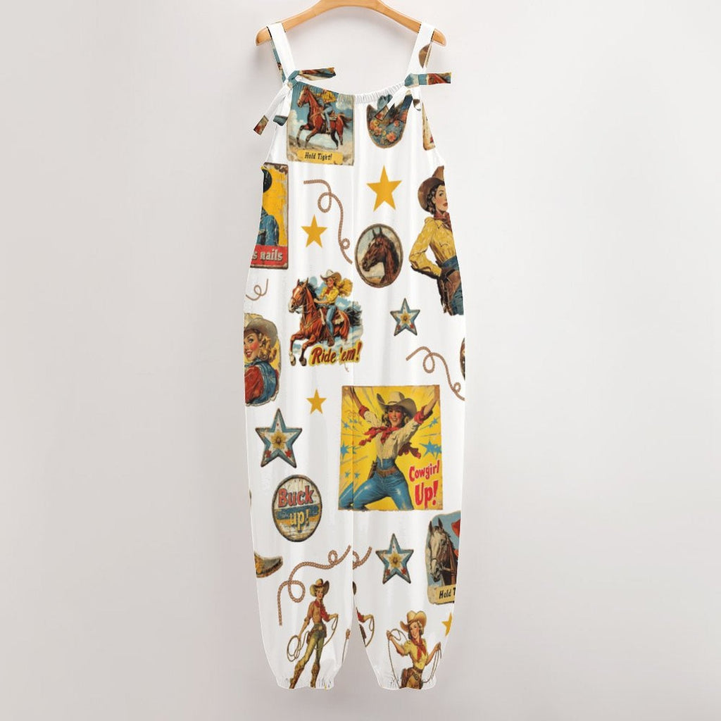 Baha Ranch Vintage Cowgirl Collage Western Overalls Jumpsuit by Baha Ranch Western Wear - product image 3