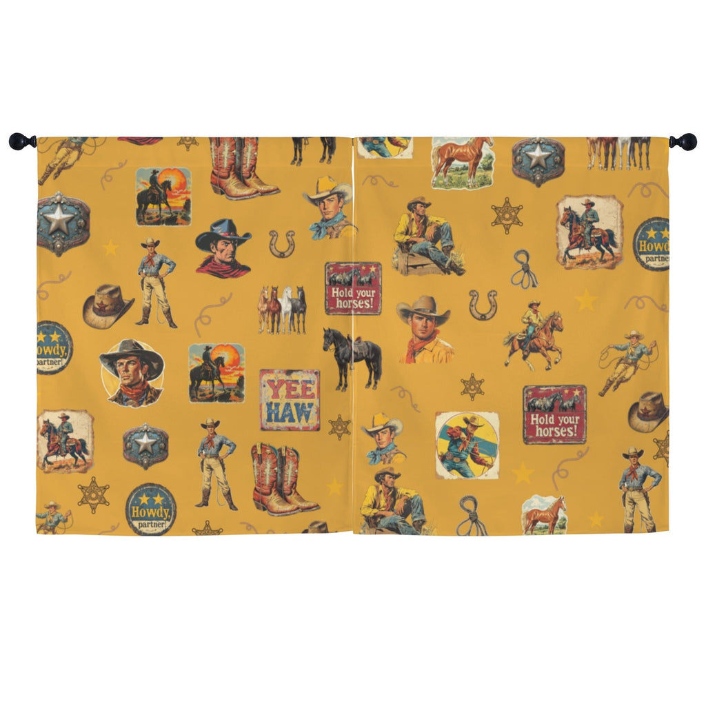 Baha Ranch Vintage Cowboy Collage Western Curtains 52" x 63" Made in America by Baha Ranch Western Wear - product image 2
