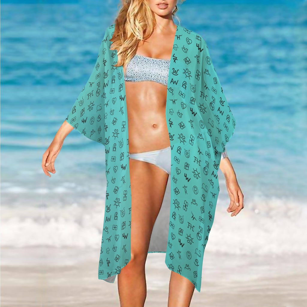 Baha Ranch Turquoise Brands Duster Kimono Coverup by Baha Ranch Western Wear - product image 2