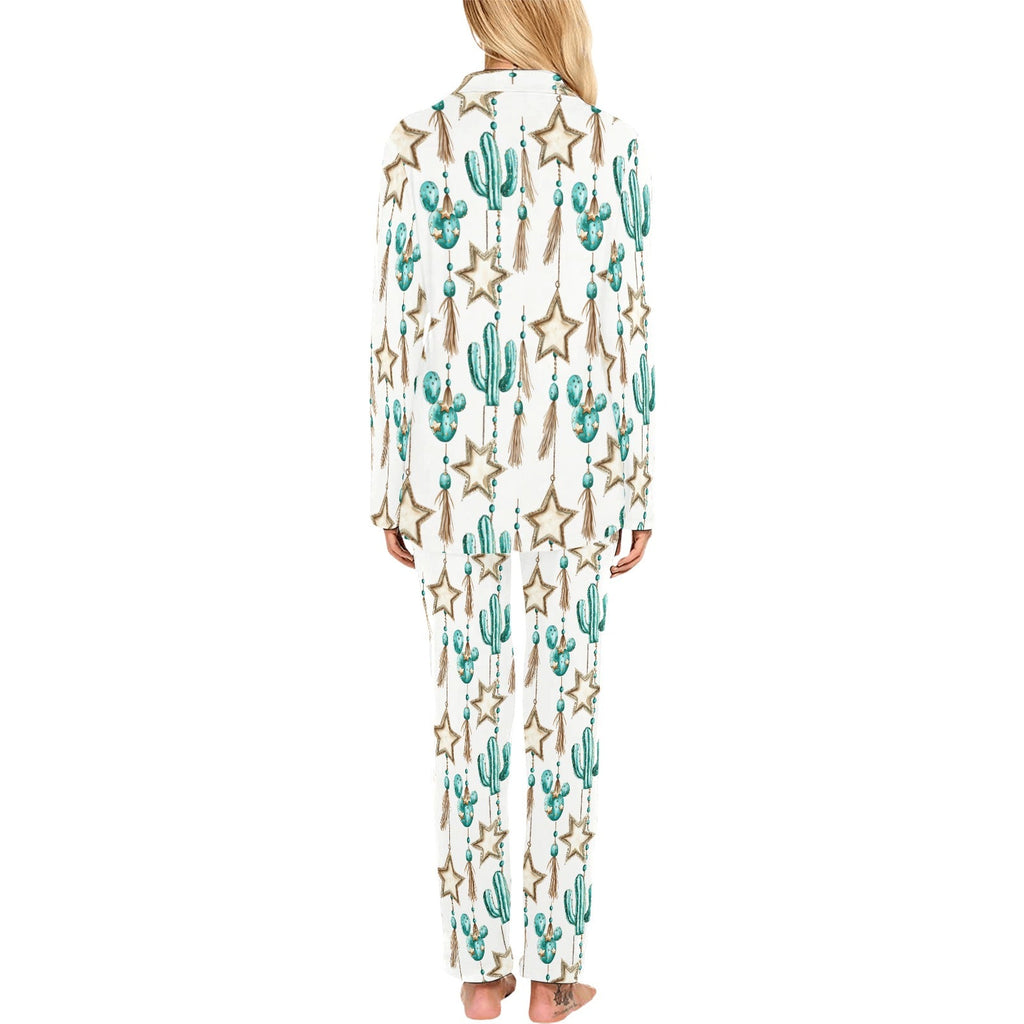 Baha Ranch Turquoise Christmas Cactus Women's Western Pajamas by Baha Ranch Western Wear - product image 3