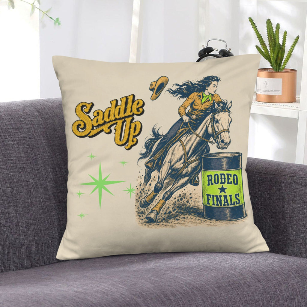 Baha Ranch Velvety Soft The Last Roundup Barrel Racer Throw Pillow Cover Made in America by Baha Ranch Western Wear -...