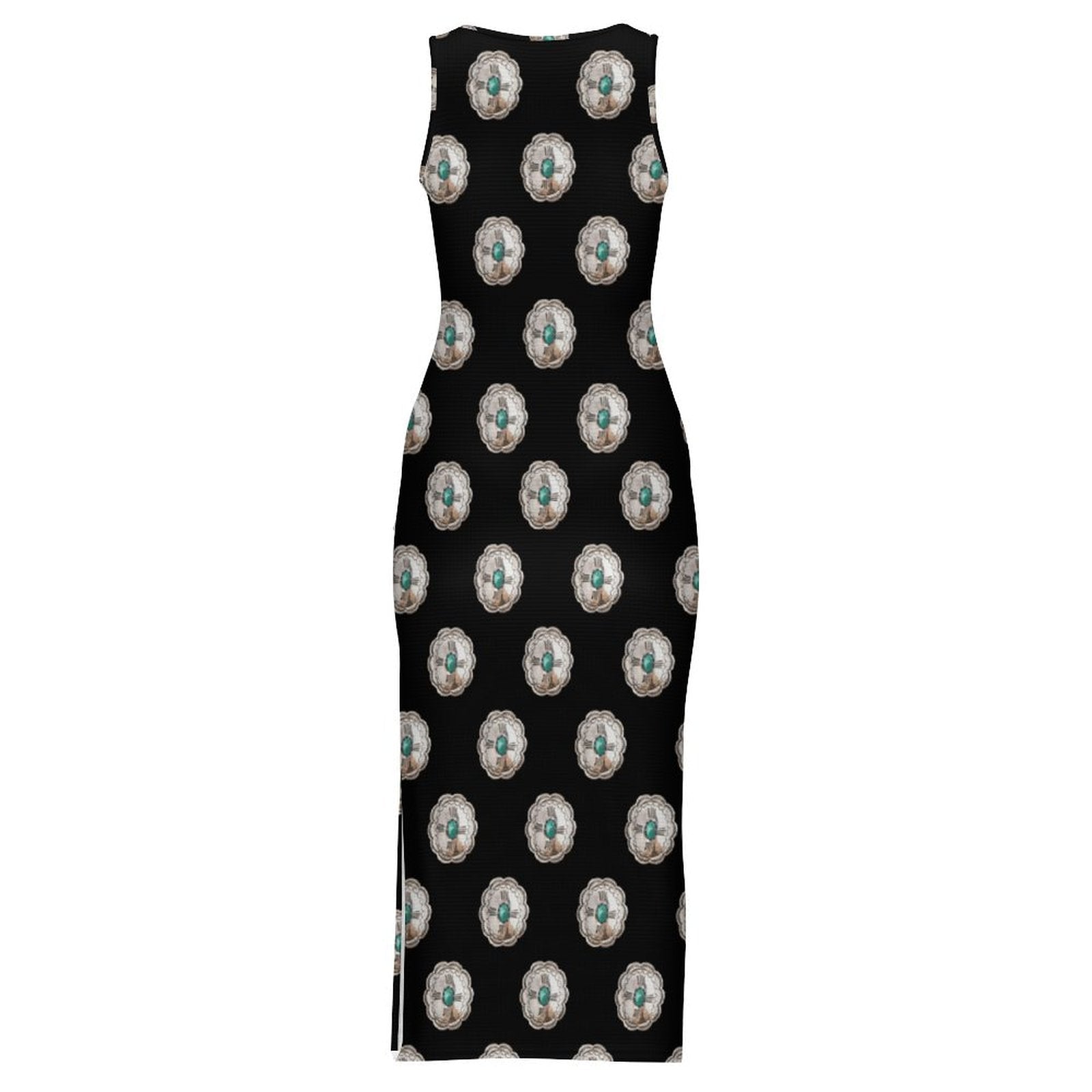 Baha Ranch Silver Concho Slit Maxi Dress by Baha Ranch Western Wear - product image 6
