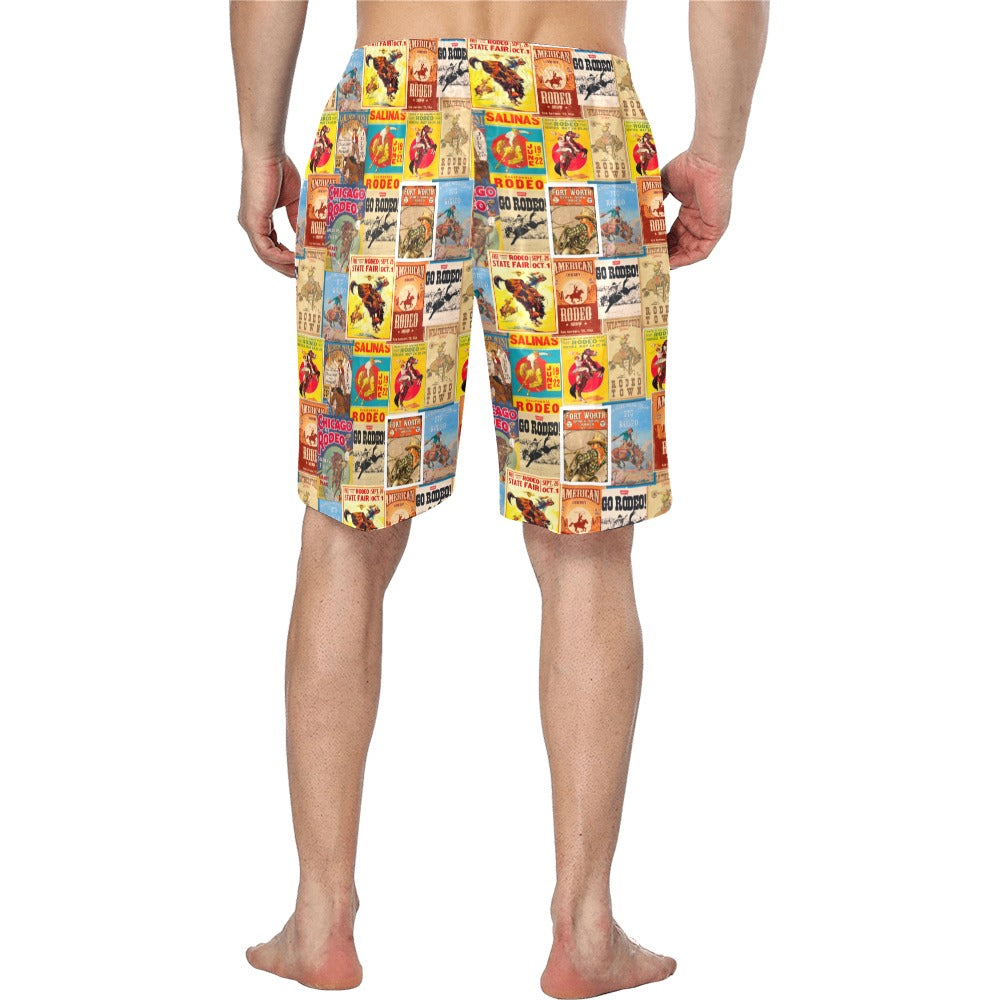 Baha Ranch Vintage Rodeo Poster Mens Western Swim Trunks Shorts by Baha Ranch Western Wear - product image 3
