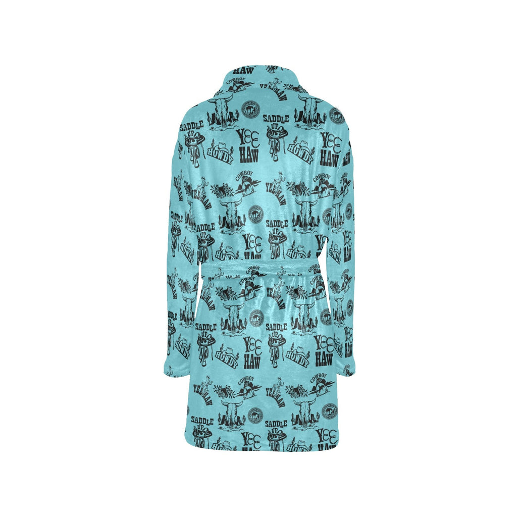 Baha Ranch Blue Cowboy Print Western Bath Robe by Baha Ranch Western Wear - product image 4