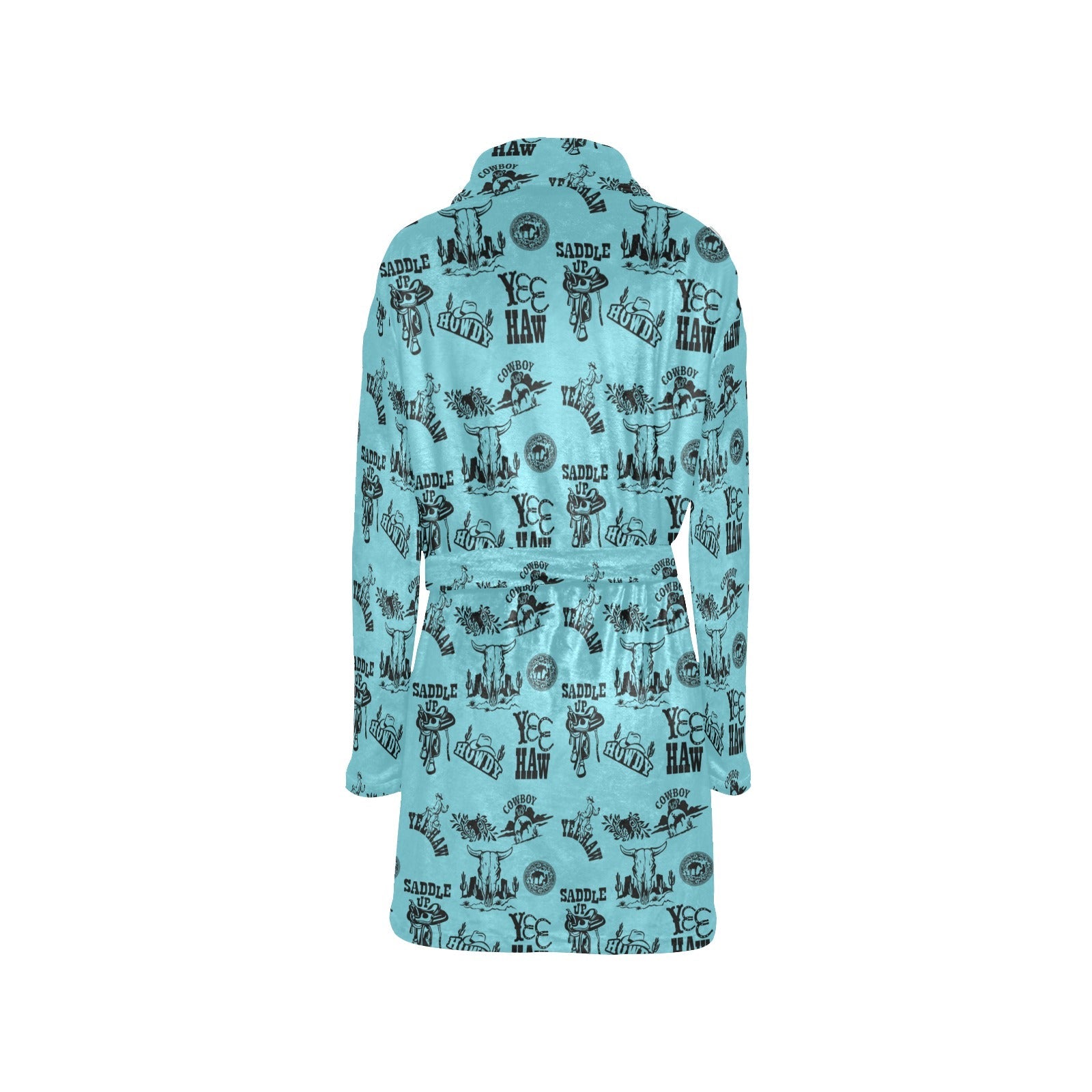Baha Ranch Blue Cowboy Print Western Bath Robe by Baha Ranch Western Wear - product image 4