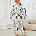 Baha Ranch Brands & Turquoise Cowgirl Christmas Western Cowprint Satin Pajamas by Baha Ranch Western Wear