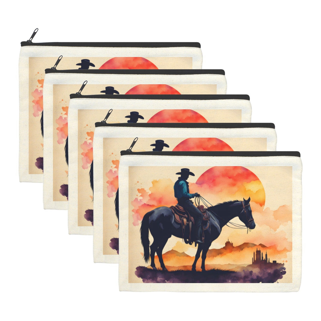 Baha Ranch Water Color Cowboy Cosmetic Bag Pack of 5 Made in America by Baha Ranch Western Wear - product image 2