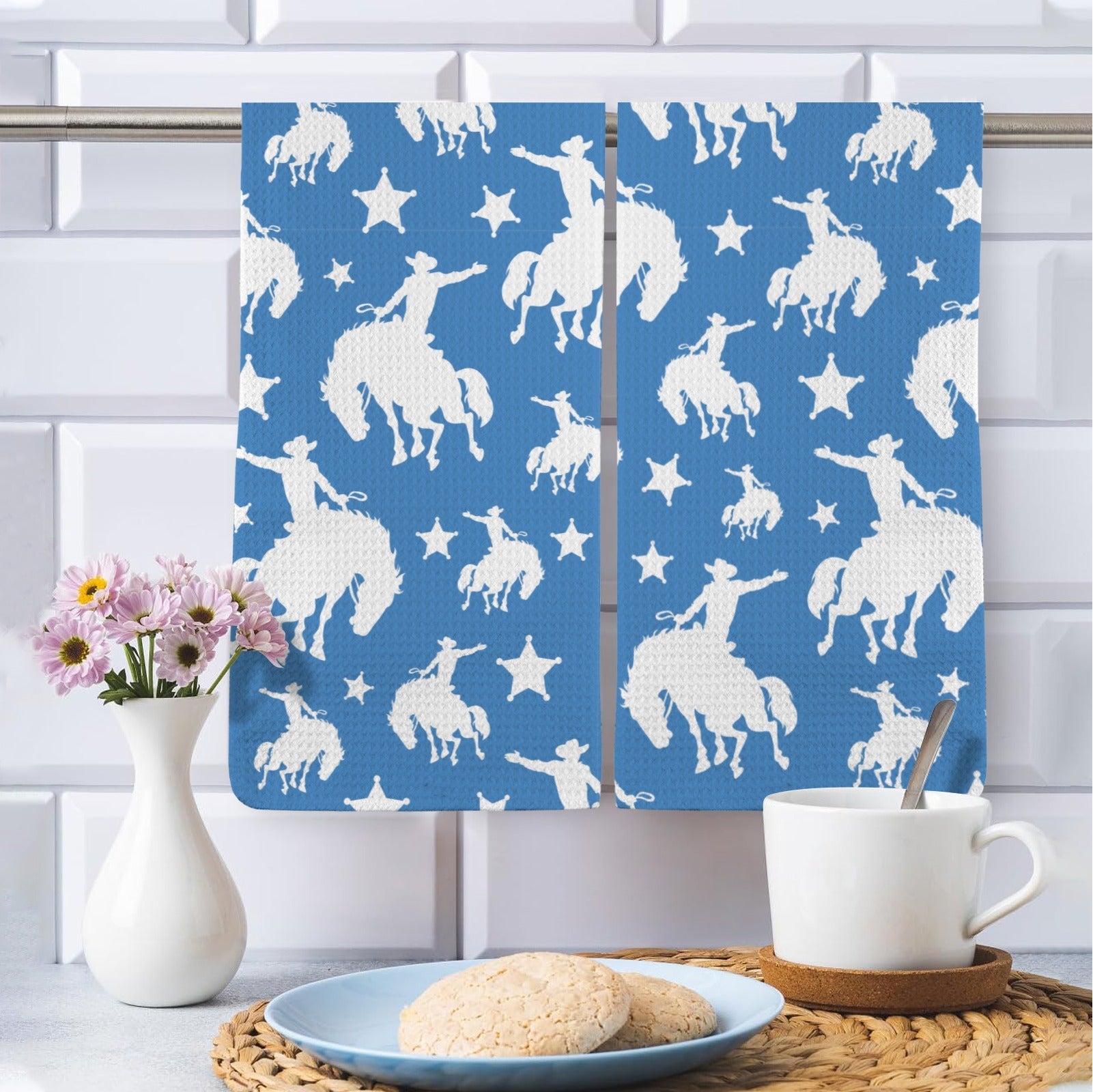 Baha Ranch Blue Rodeo Cowboy Set of 2 Dish Towels Made in America by Baha Ranch Western Wear - product image 5
