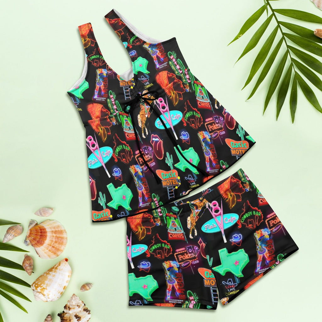 Baha Ranch Neon Rodeo Tankini & Boy Shorts Swim Set by Baha Ranch Western Wear - product image 4
