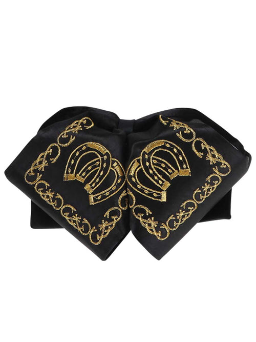 Adult Mexican Charro Bow Tie 100% Polyester Black/Gold 600129