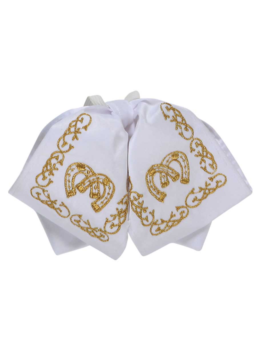 Kids Mexican Charro Bow Tie 100% Polyester White/Gold 600143