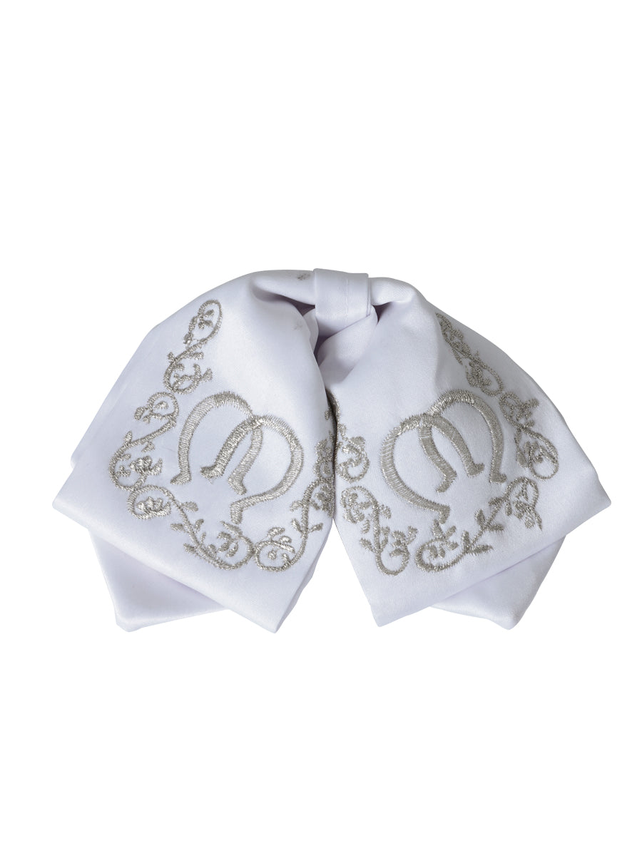 Kids Mexican Charro Bow Tie 100% Polyester White/Silver 600397