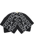 Adult Mexican Charro Bow Tie 100% Polyester Black/Silver 601114