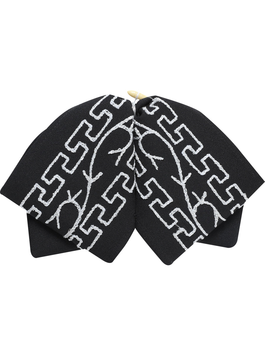 Adult Mexican Charro Bow Tie 100% Polyester Black/Silver 601114