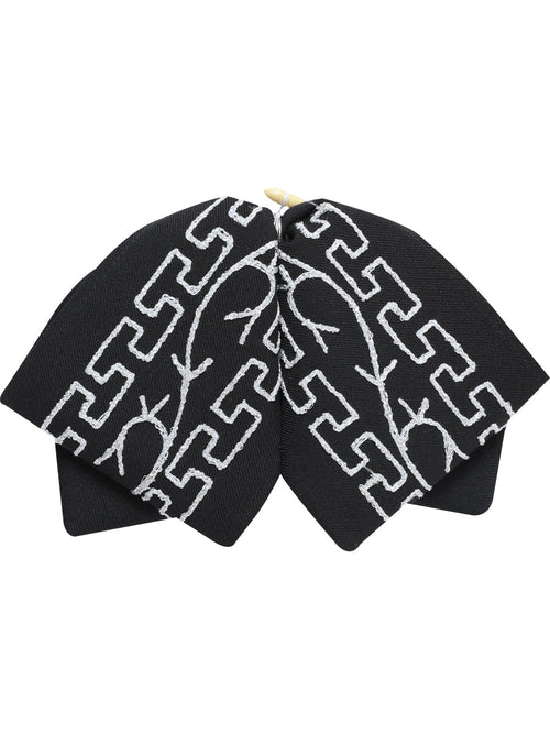 Adult Mexican Charro Bow Tie 100% Polyester Black/Silver 601114