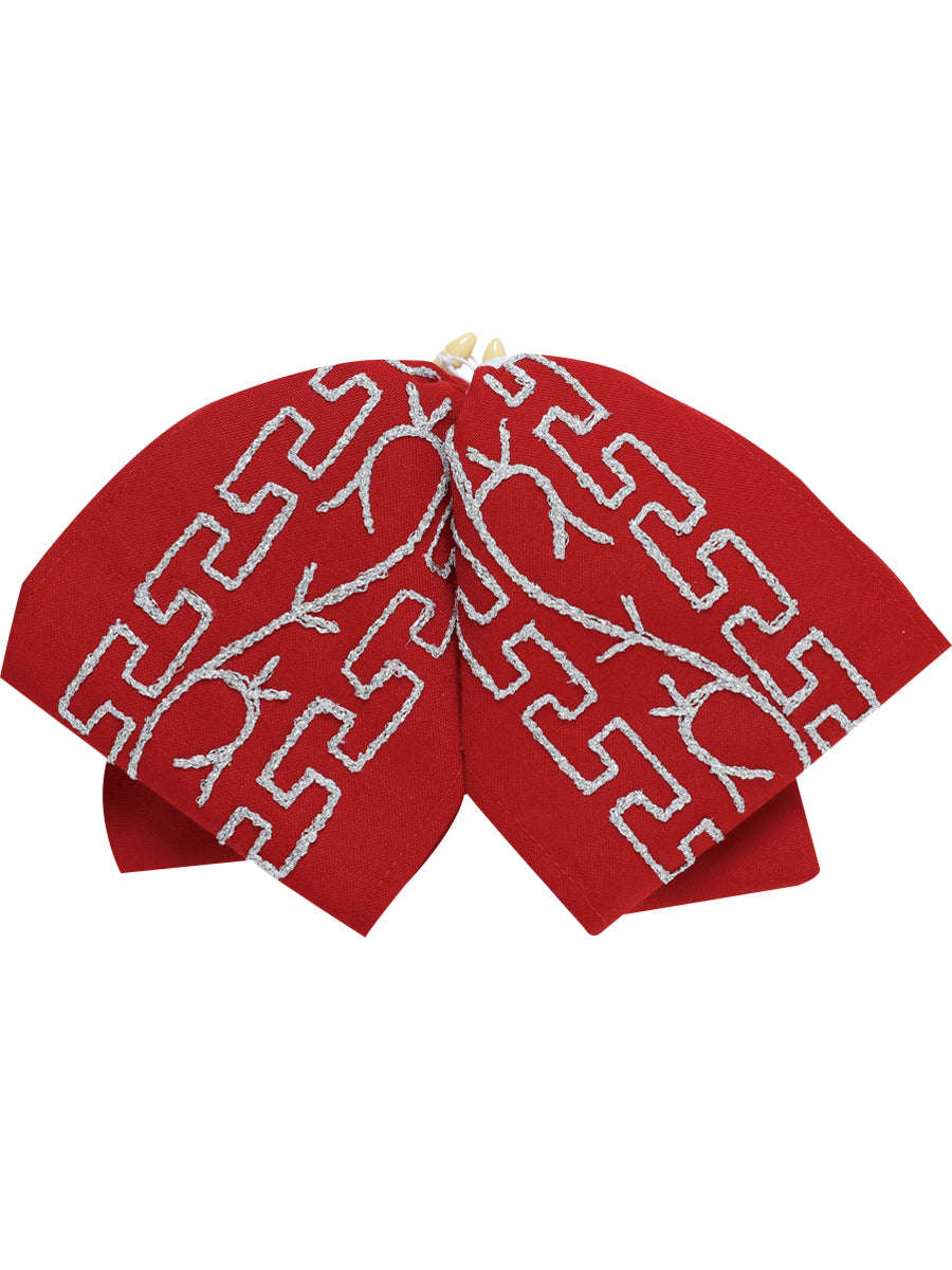 Adult Mexican Charro Bow Tie 100% Polyester Red/Silver 601116