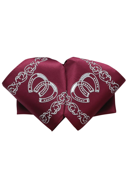Adult Mexican Charro Bow Tie 100% Polyester Wine/Silver 601589