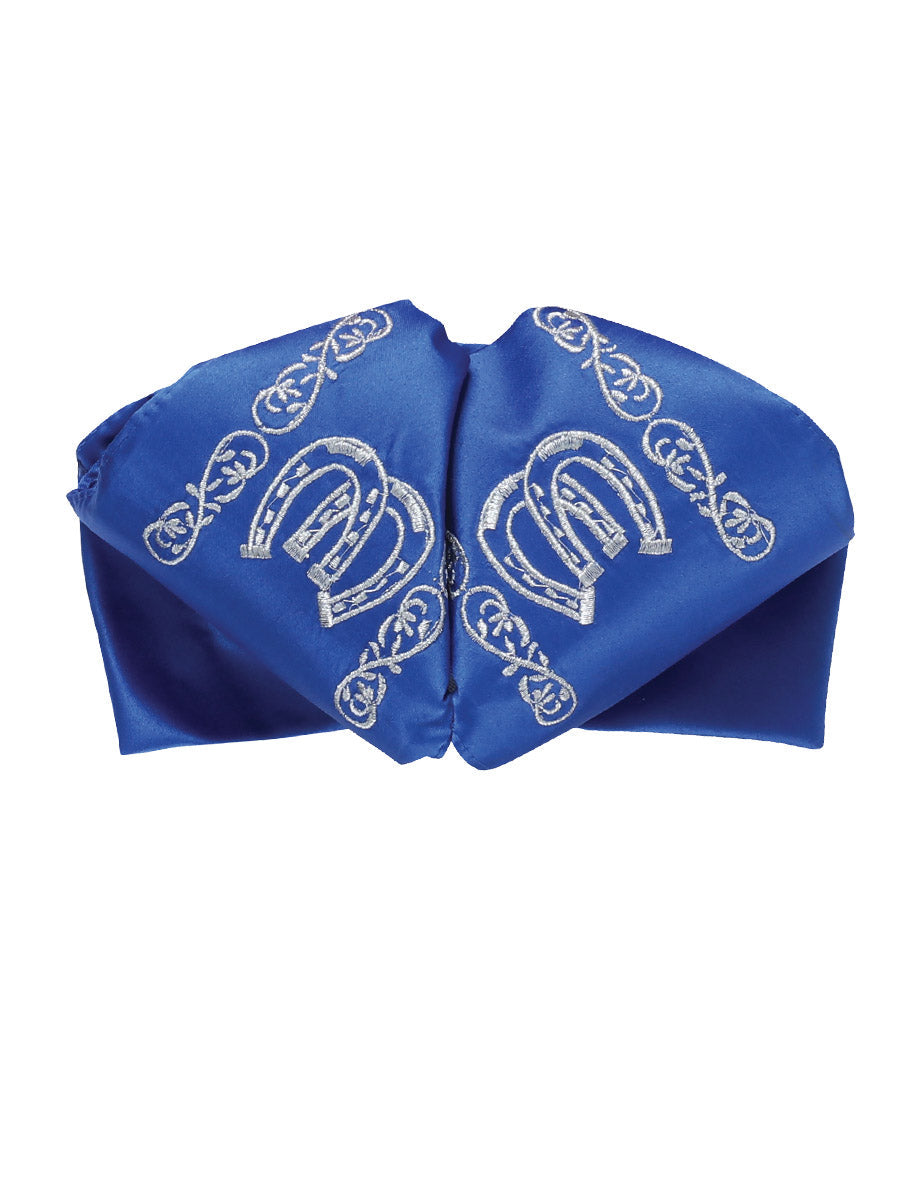 Adult Mexican Charro Bow Tie 100% Polyester Royal Blue/Silver 601600