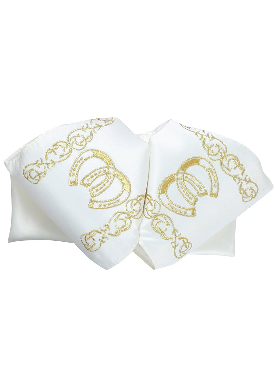 Adult Mexican Charro Bow Tie 100% Polyester Ivory/Gold 601601
