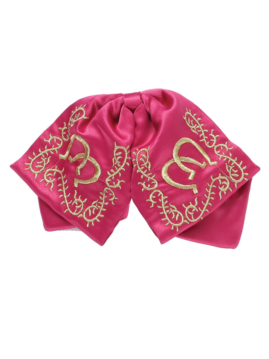 Kids Mexican Charro Bow Tie 100% Polyester Fuchsia/Gold 601762