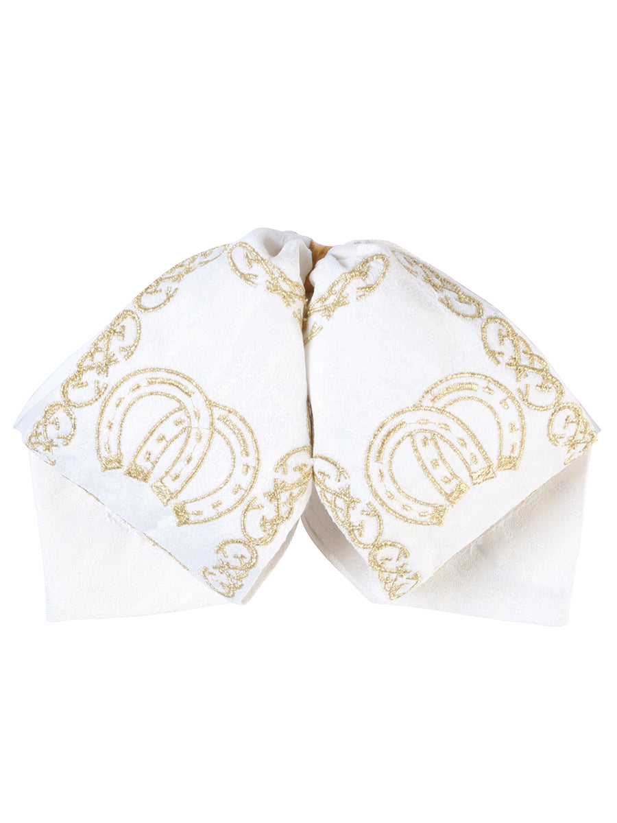 Kids Mexican Charro Bow Tie 100% Polyester Ivory/Gold 601812