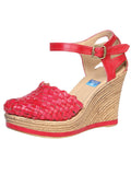 Mexican Artisanal Sandals Leather Red 601927
