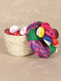 Artisanal Candy Holder/ Jewerly Holder 100% Palm Leaf Multicolor 602140