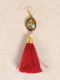 Artisanal Hand Painted Earrings Red 602170