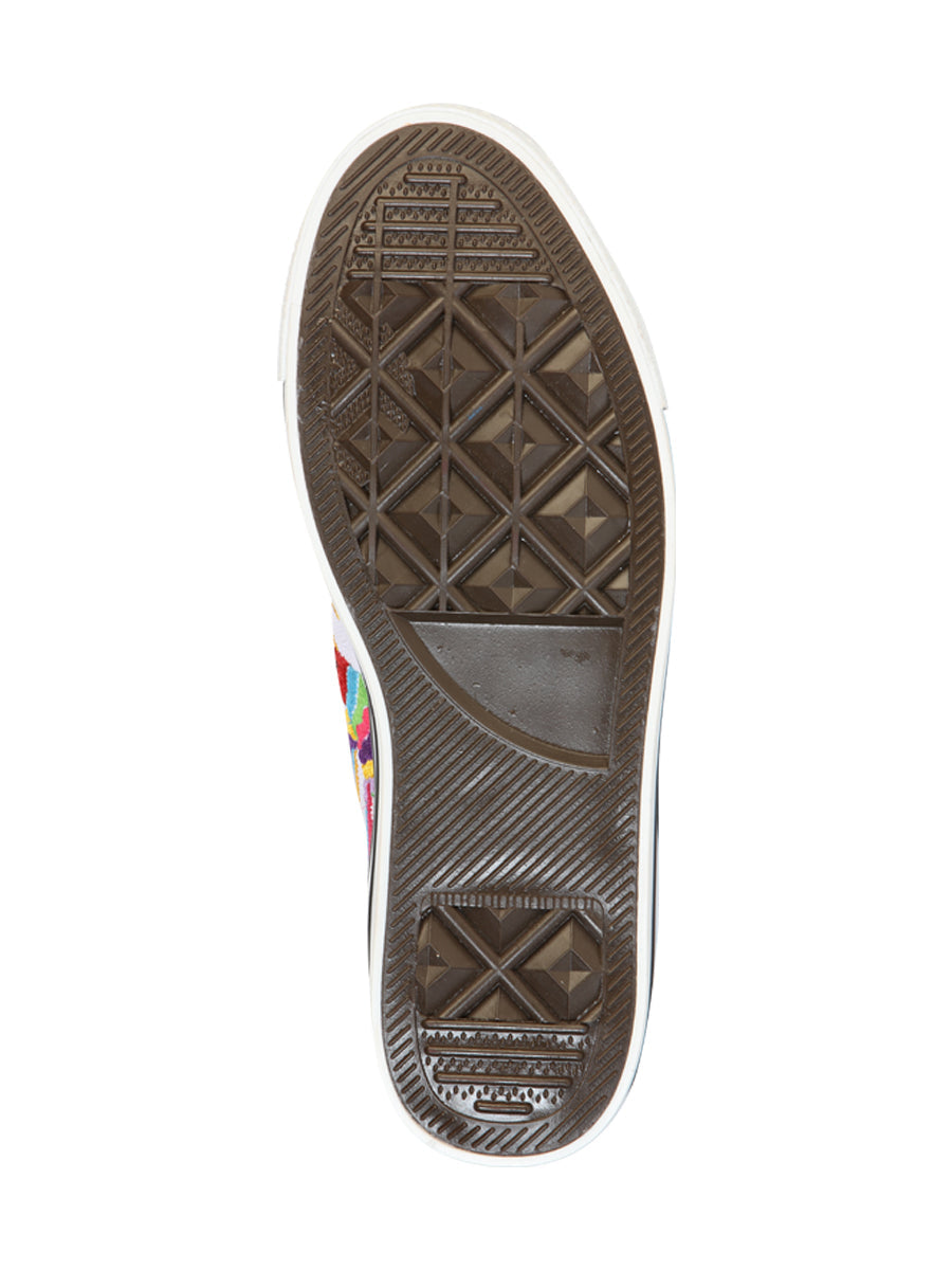 Artisanal Embroidered Sneakers Textile Canvas White 602782 — view 4