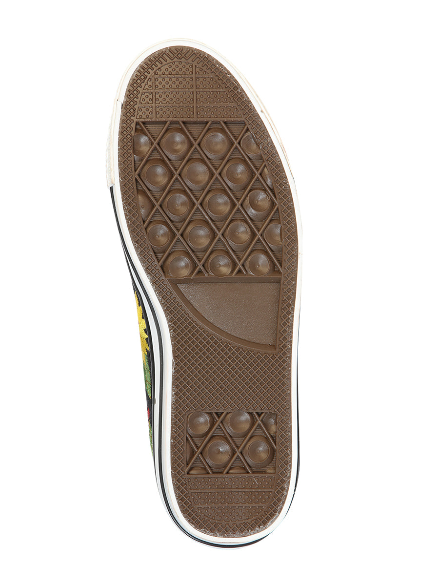 Artisanal Embroidered Sneakers Textile Canvas White 602786 — view 3