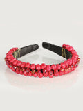 Artisanal Handcrafted Headband 100% Leaf Palm Red 603275